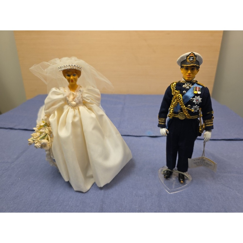 Lady Diana And Prince Charles Figurines. By Peggy Nisbet. Clean Great Shape..